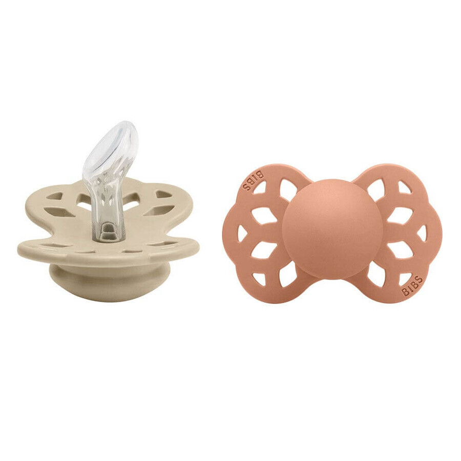 Bibs Infinity Anatomical Soother Natural Rubber 6-18 months x2