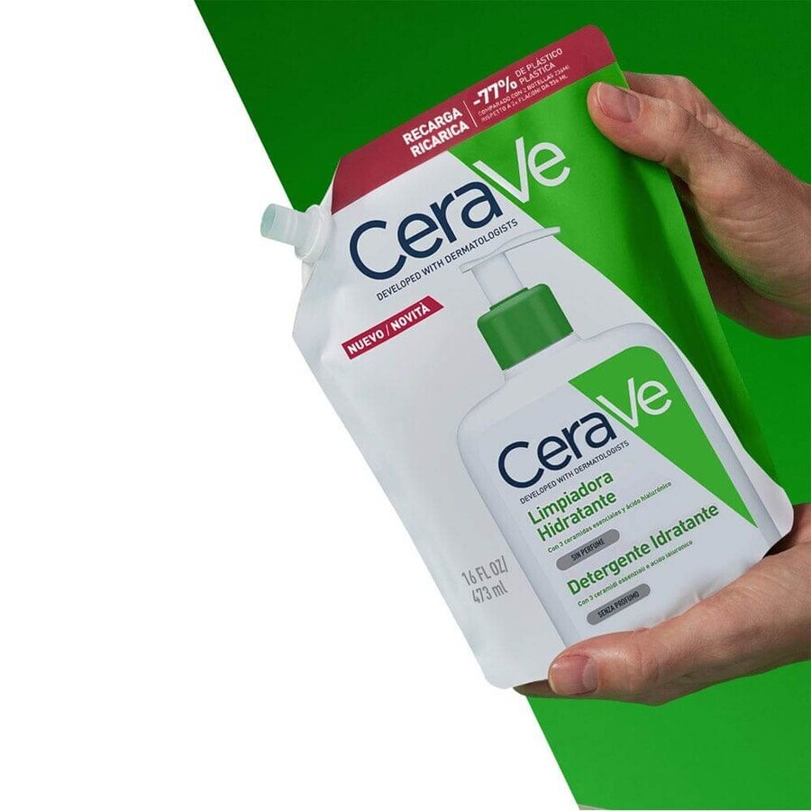 Cerave Body Cleanser Eco Recharge Crème Lavante Hydratante Visage Et Corps Peaux Normales A Sèches 473ml