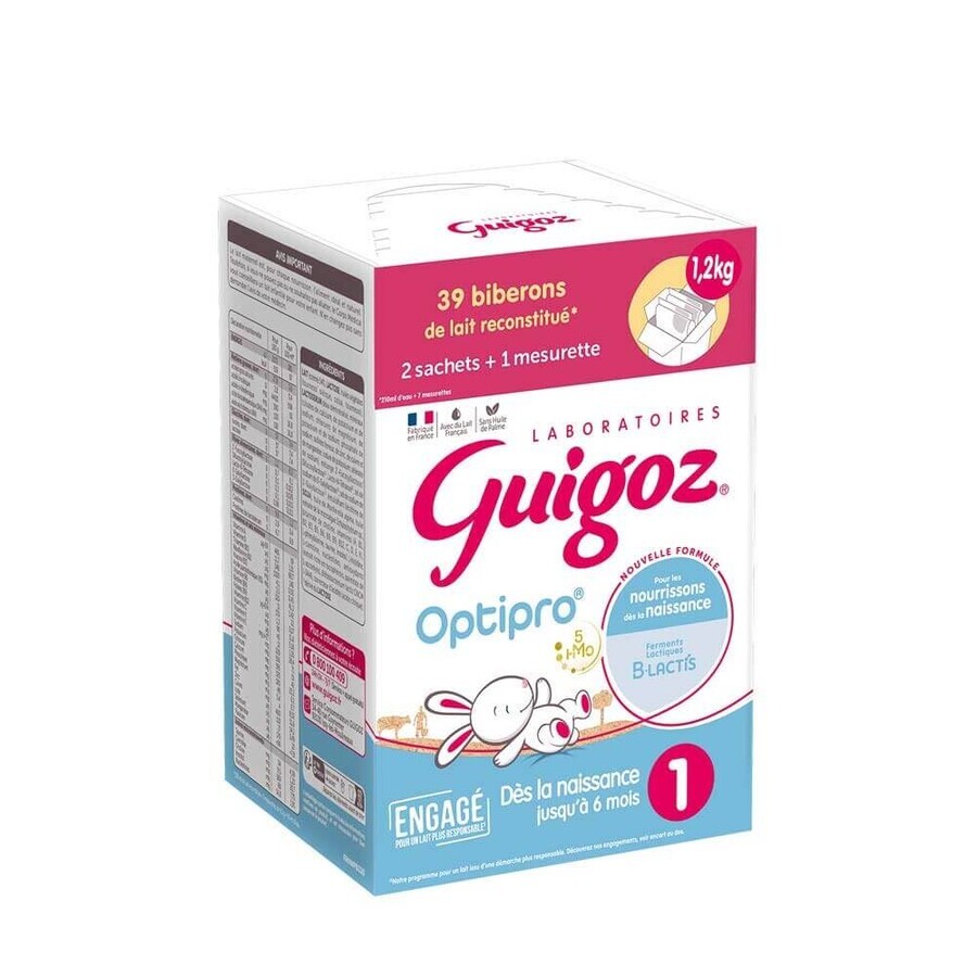 Comprar Guigoz Optipro Leche en Polvo 1 desde el nacimiento hasta los 6 meses 2x600g Guigoz Optipro Leche en Polvo 1 desde el nacimiento hasta los 6 meses 2x600g