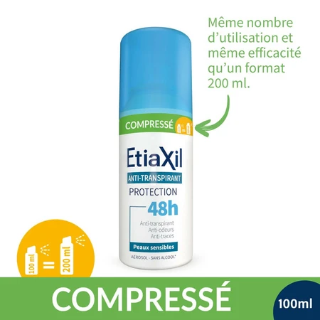 Etiaxil Antiperspirant Gecomprimeerde Deodorant 48h Beschermt Gevoelige Huid 100ml