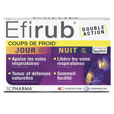 3C Pharma Efirub Cold Hits Día y Noche 15 cápsulas día + 5 comprimidos noche