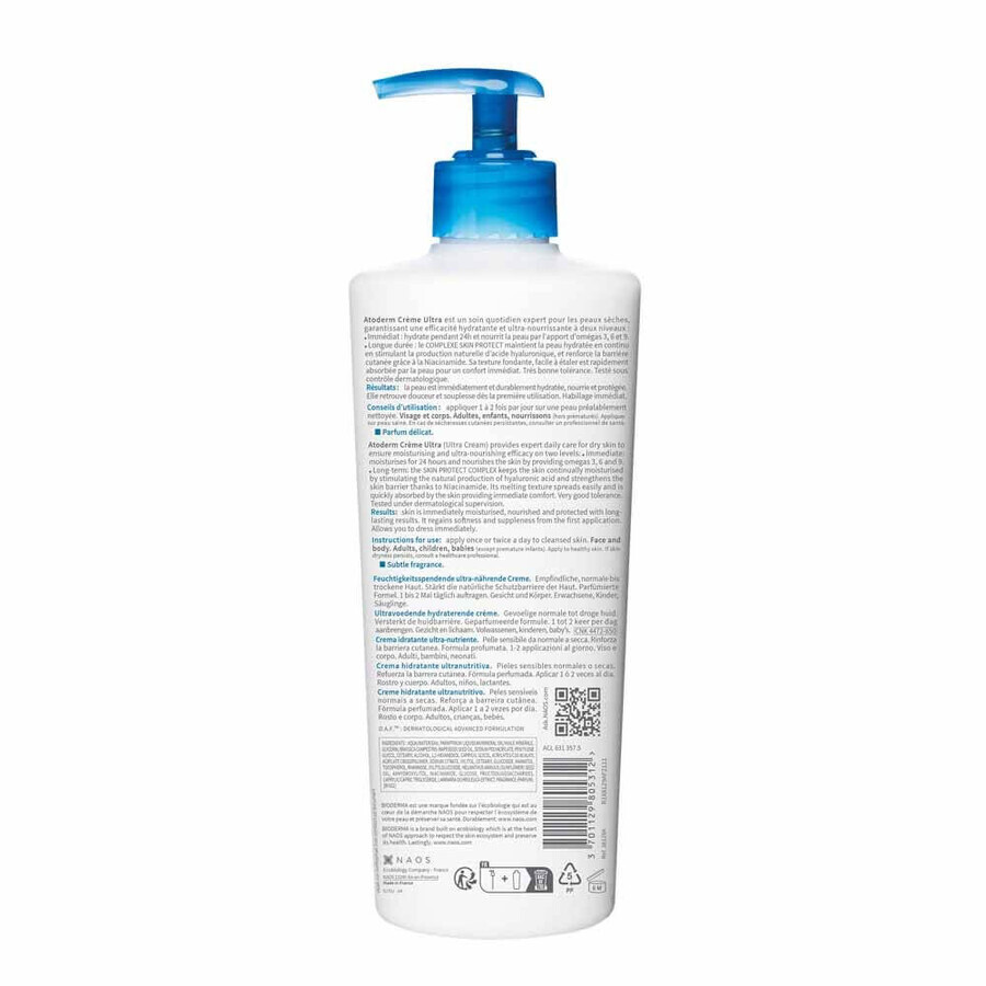Bioderma Atoderm Crema Ultra Nutritiva Perfumada Pieles Secas 500ml Bioderma Atoderm Crema Ultra Nutritiva Perfumada Pieles Secas 500ml