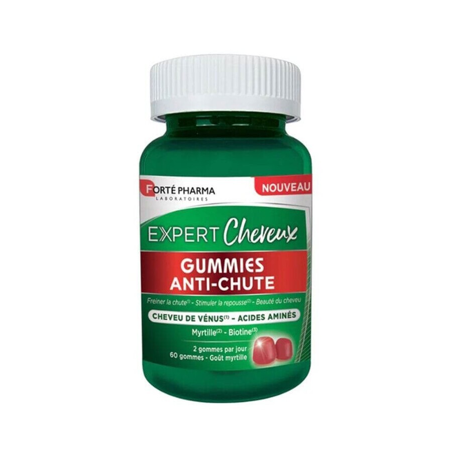 Forté Pharma Expert Cheveux Anti-chute Tous type de chutes 60 gommes à mâcher