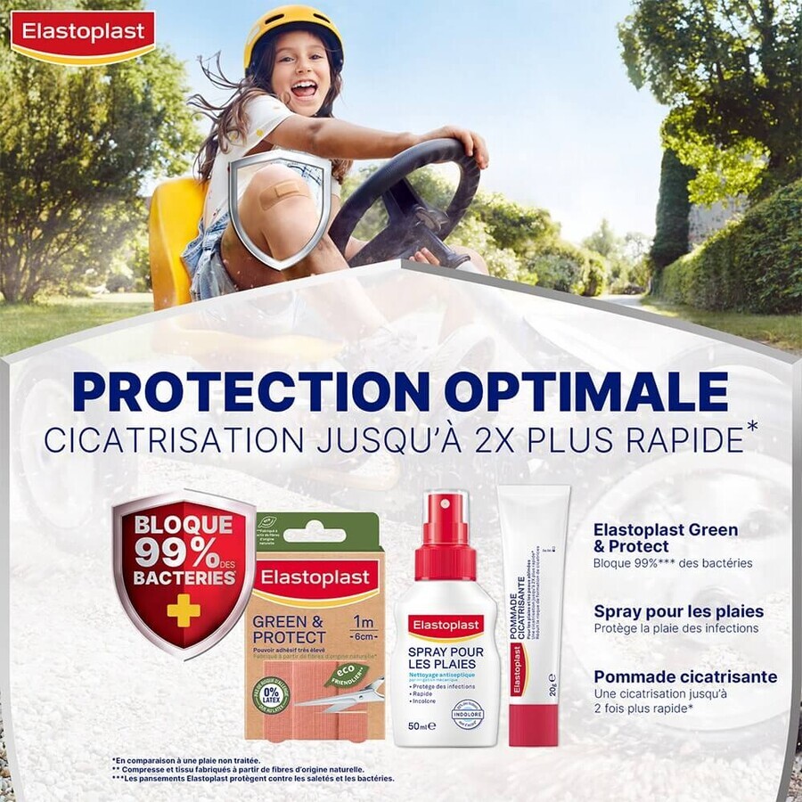 Elastoplast Green & Protect 0% Latex Taglio di Bendaggi 10x6 cm
