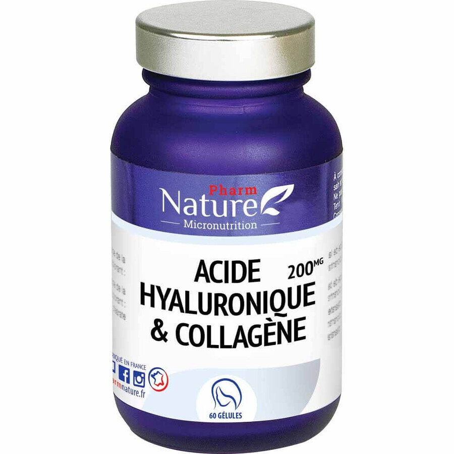 Pharm Nature Micronutrition Acide hyaluronique & collagène 60 gélules