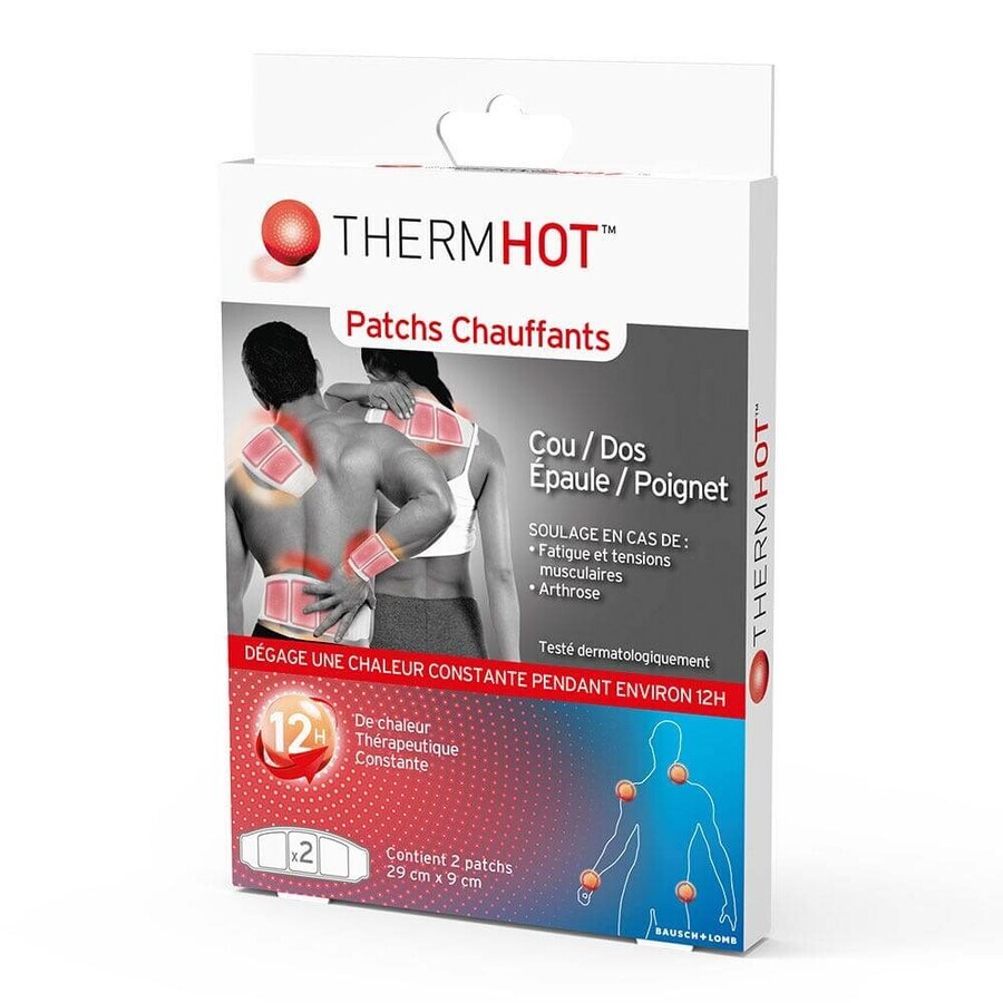 Bausch&Lomb Thermhot heated plasters for neck, back, shoulders and wrists x2