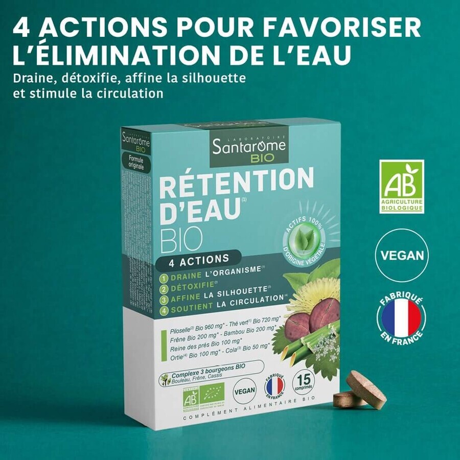 Santarome Organic Water Retention Complément minceur 15 tablets