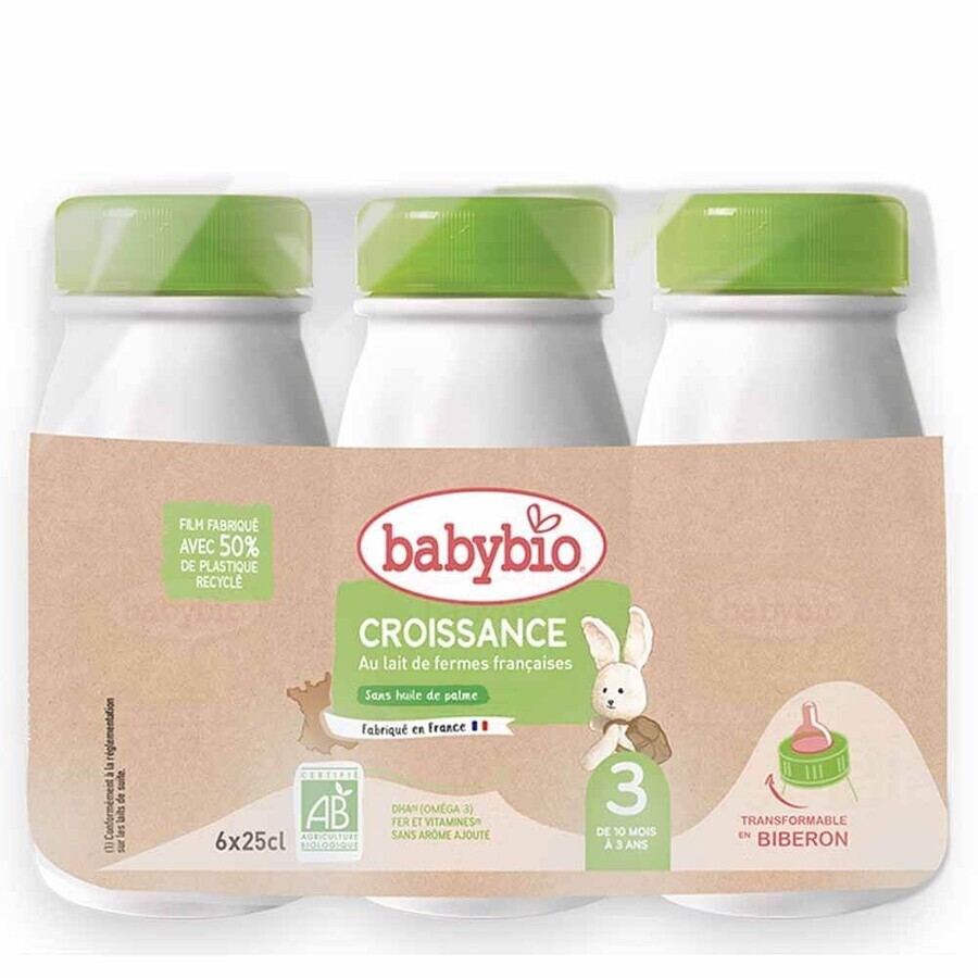 Babybio Lait Croissance Bio Dai 10 mesi 6x25cl