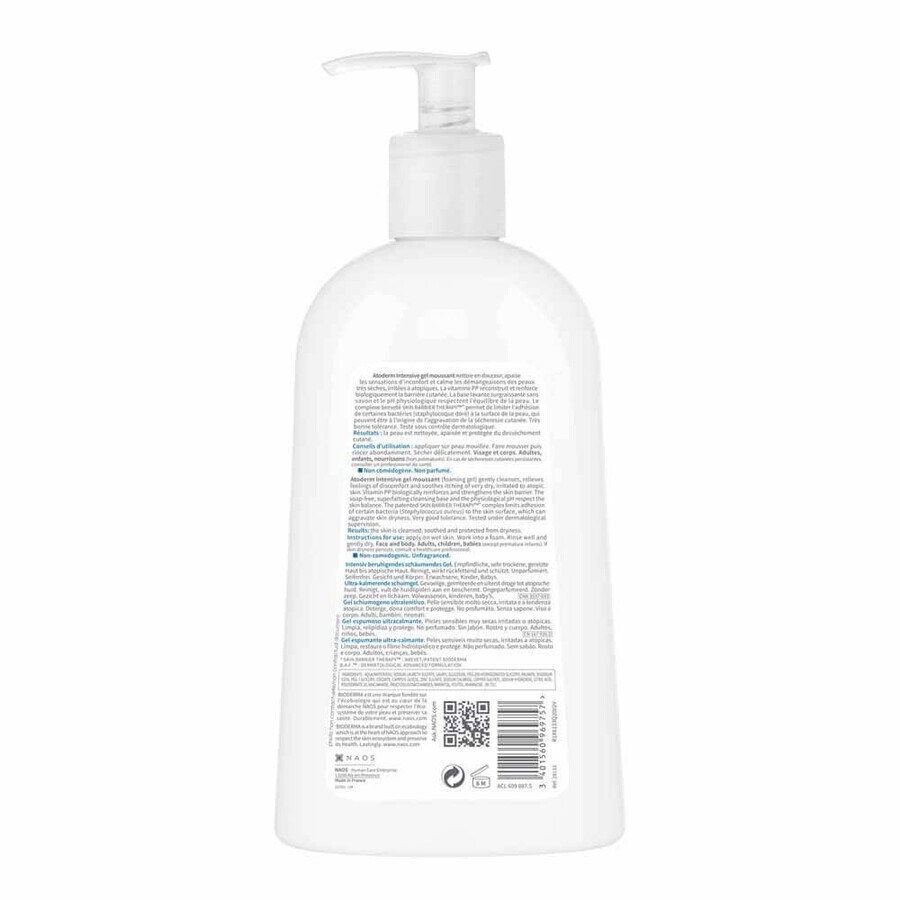Bioderma Atoderm Gel Moussant Visage et Corps Peaux Atopiques 500ml Bioderma Atoderm Gel Moussant Visage et Corps Peaux Atopiques 500ml