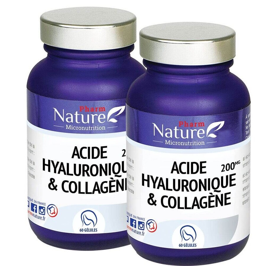 Pharm Nature Micronutrition Acide Hyaluronique et Collagène 2x60 Gélules