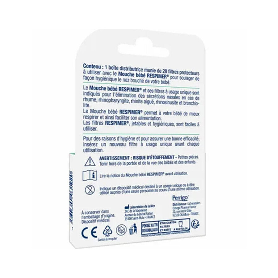 Respimer Filtros protectores para moscas bebés Nourrissons et jeunes enfants x20 Respimer Filtros protectores para moscas bebés Nourrissons et jeunes enfants x20