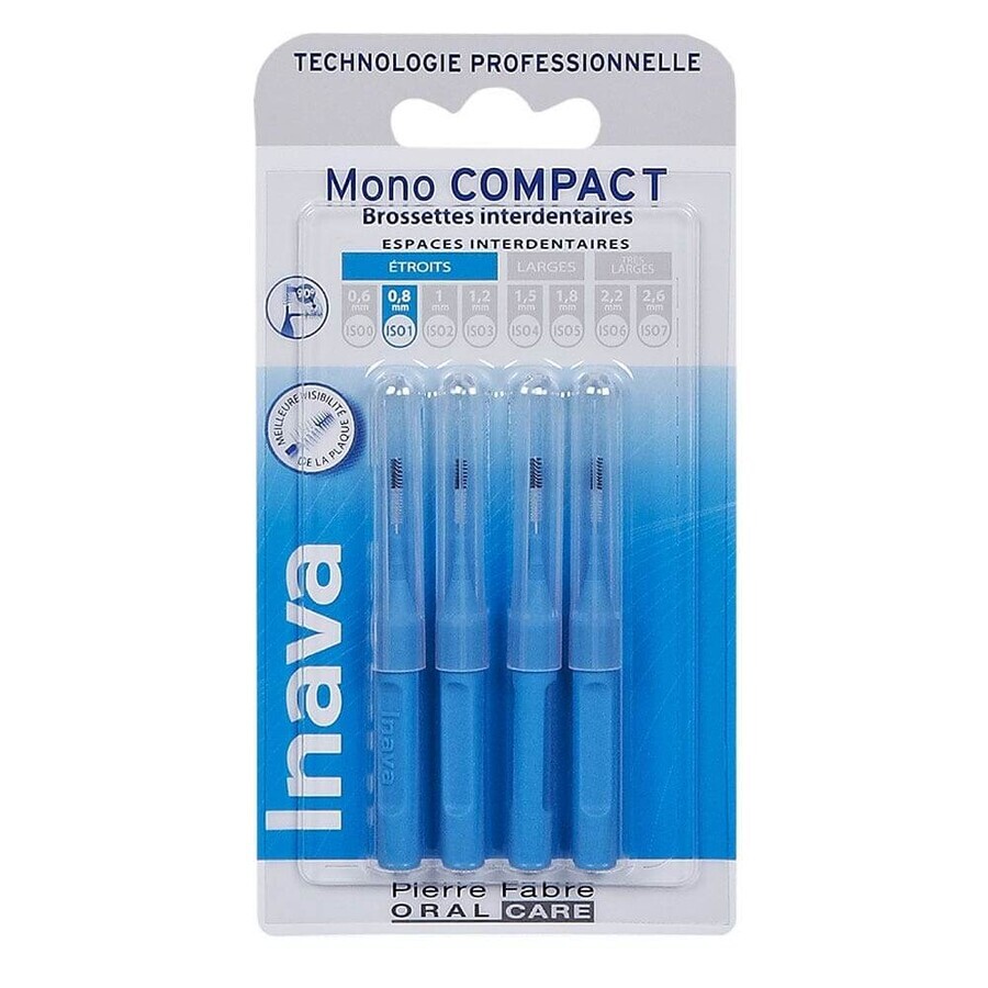Buy Inava Interdental Brushes 0.8 mm Blue X4 Mono Compact Inava Interdental Brushes 0.8 mm Blue X4 Mono Compact