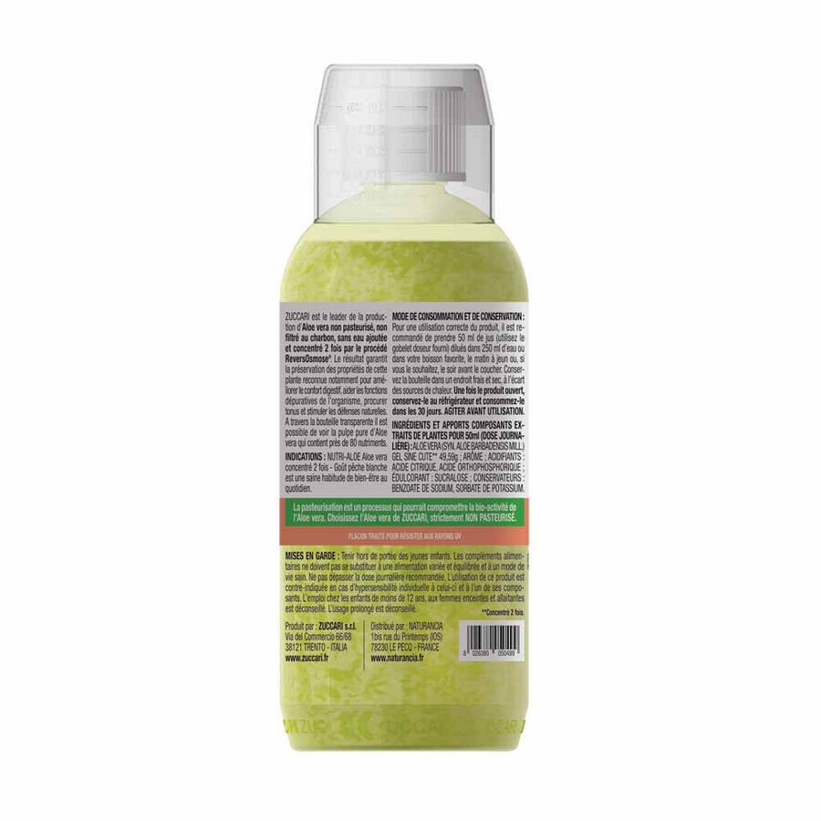 Naturancia [aloevera]2 Zuccari Nutri Pure Aloe Vera Juice 2x concentrated peach flavor 500ml