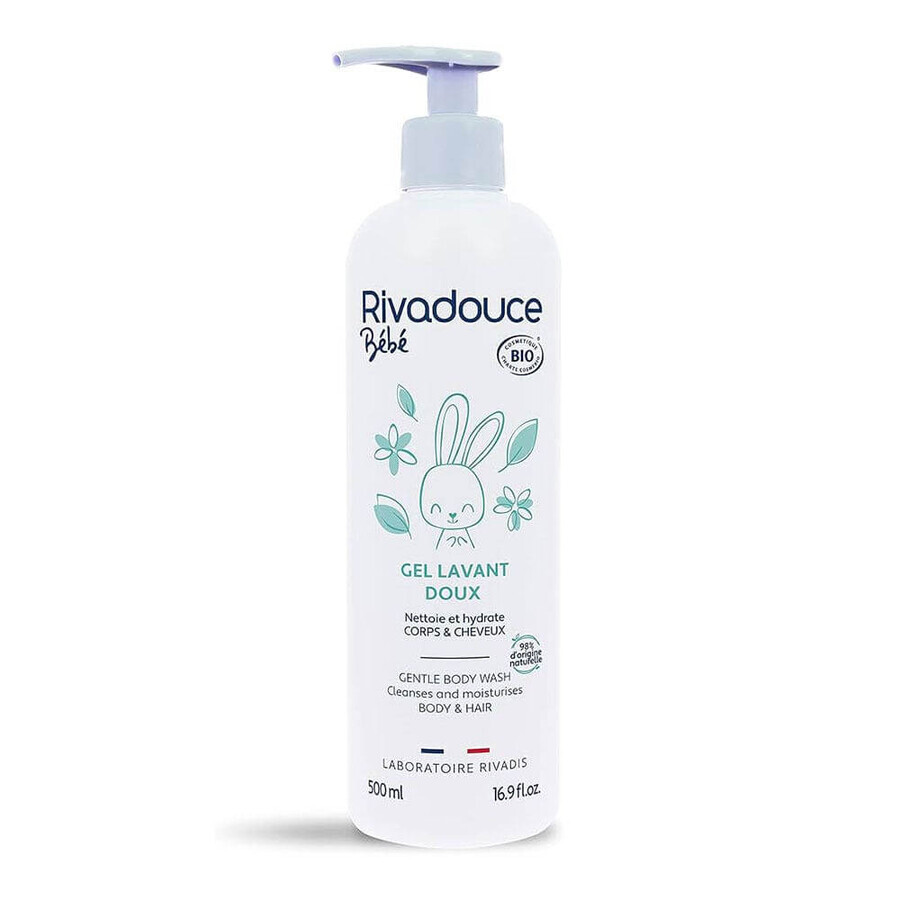 Rivadouce Baby Gentle Cleansing Gel Bio Body and Hair 500ml