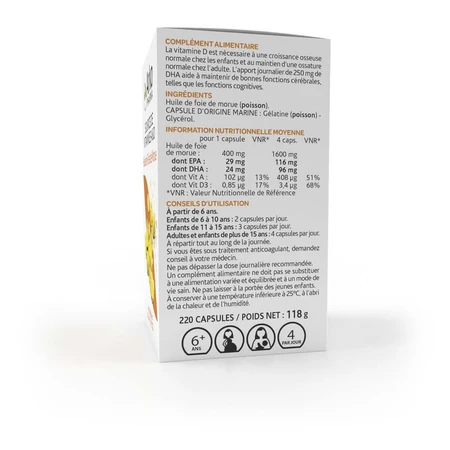 Arkopharma Arkogélules Huile De Foie De Morue 220 Capsules