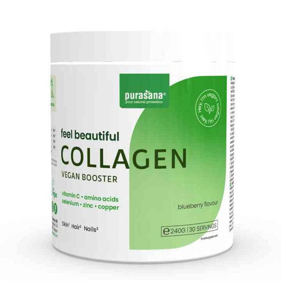 Purasana Colágeno Complexe vegano belleza en polvo Feel Beautiful Taste arándano 240g