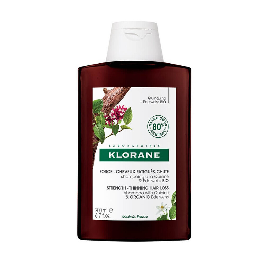 Klorane Chinine Shampoo mit China und Edelweiss Bio Müdes Haar 200 ml