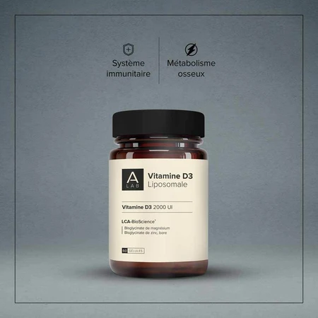 A-LAB Vitamine D3 Liposomale 2000UI Défenses Naturelles Immunité 60 gélules