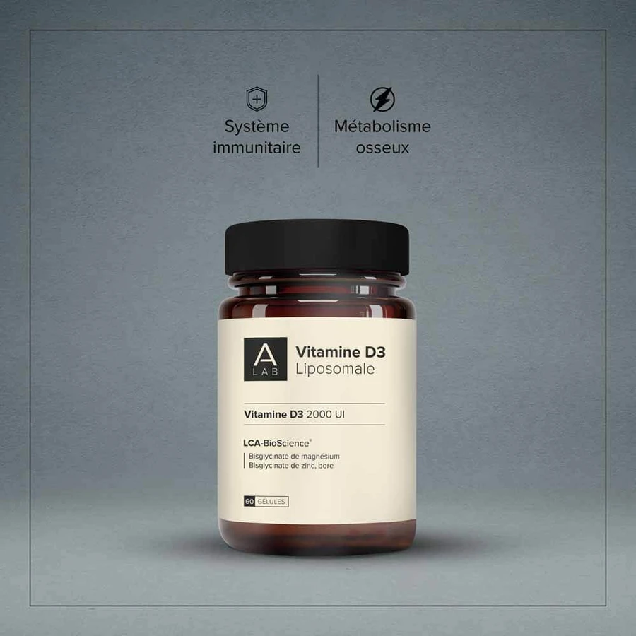A-LAB Vitamine D3 Liposomale 2000UI Défenses Naturelles Immunité 60 gélules