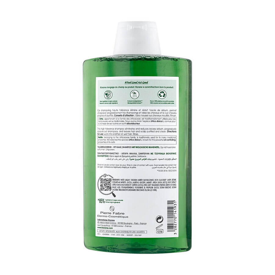 Klorane Brennnessel Seboregulierendes Shampoo Fettiges Haar 400 ml Klorane Brennnessel Seboregulierendes Shampoo Fettiges Haar 400 ml