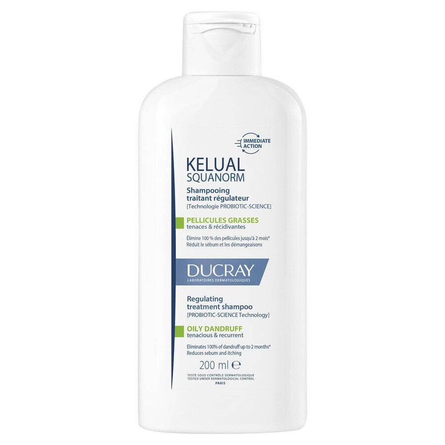 Ducray Squanorm Shampooing Traitant Régulateur Pellicules Grassen 200ml