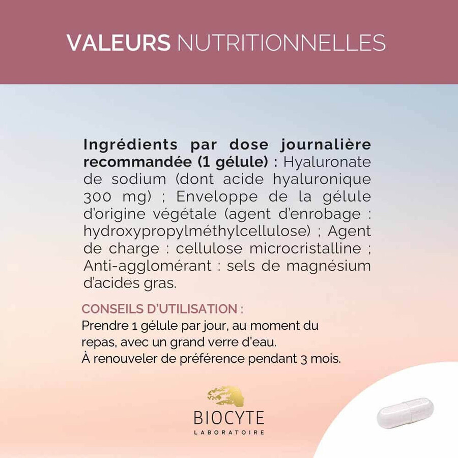 Biocyte Antiarrugas Fuerte Ácido Hialurónico 300 mg Hidratación 30 cápsulas