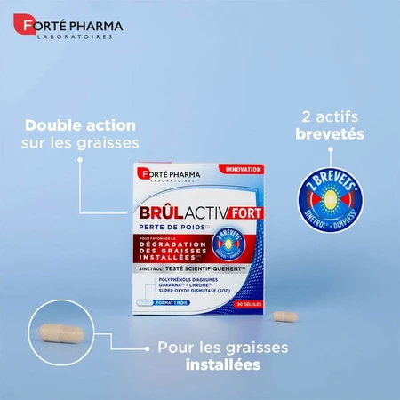 Forté Pharma BrulActiv Fort Brûle Graisses Triples Action Perte de poids 60 gélules