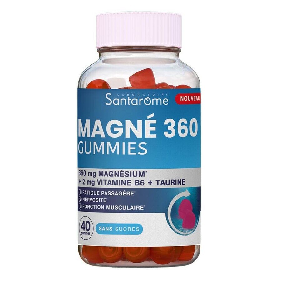 Santarome Magnesio 360 mg Relajación Sin Azúcar 40 Chicles