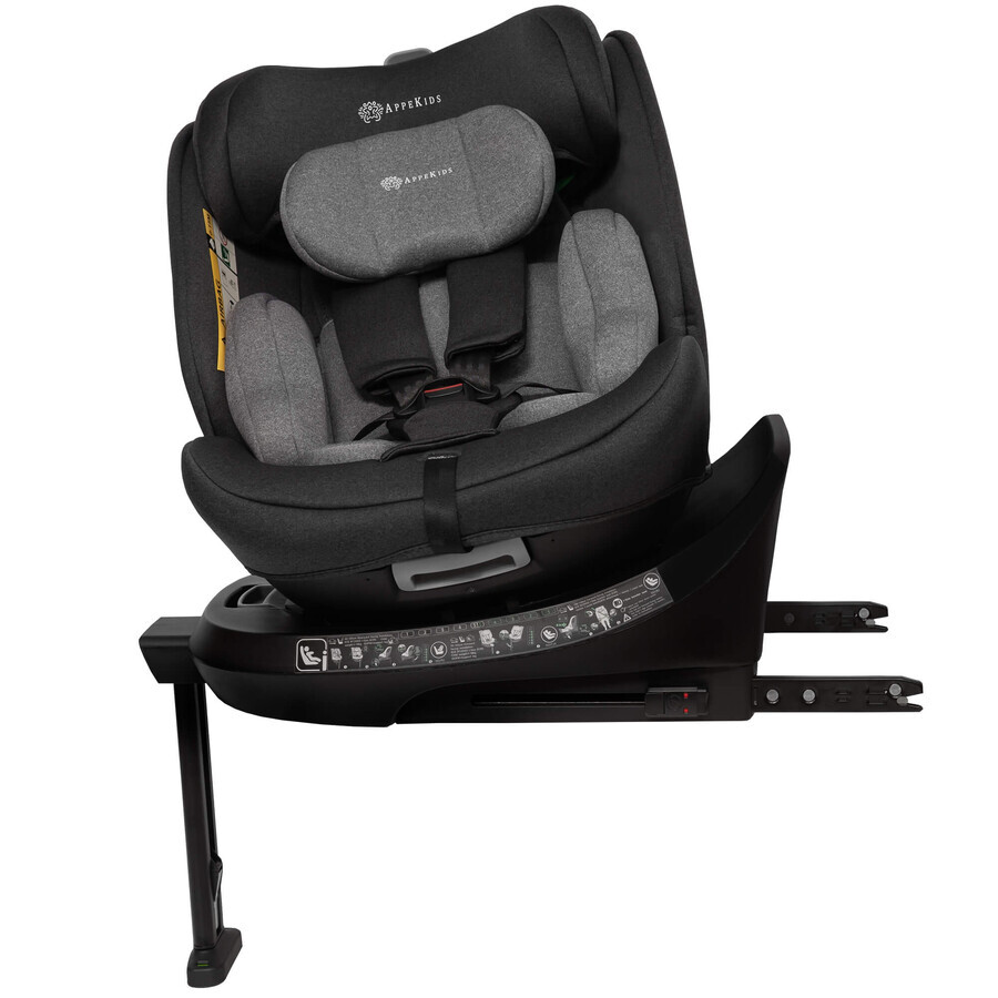 Autositz I-Size Rear-Facing 360 Pro Comfort, 40-150 cm, Gey, Appekids