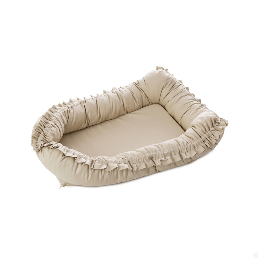 Baby Nest with steering wheels, + 0 months, Beige, Twindeco