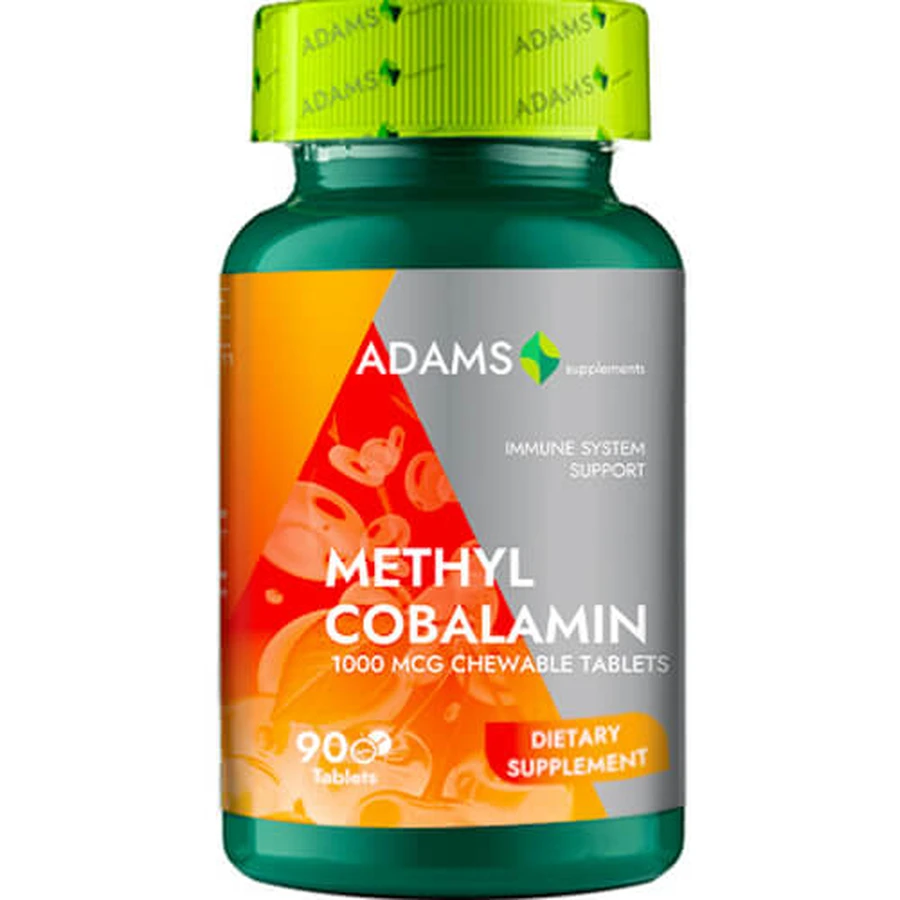 Methylcobalamin, 1000 mcg, 90 chewable tablets, Adams