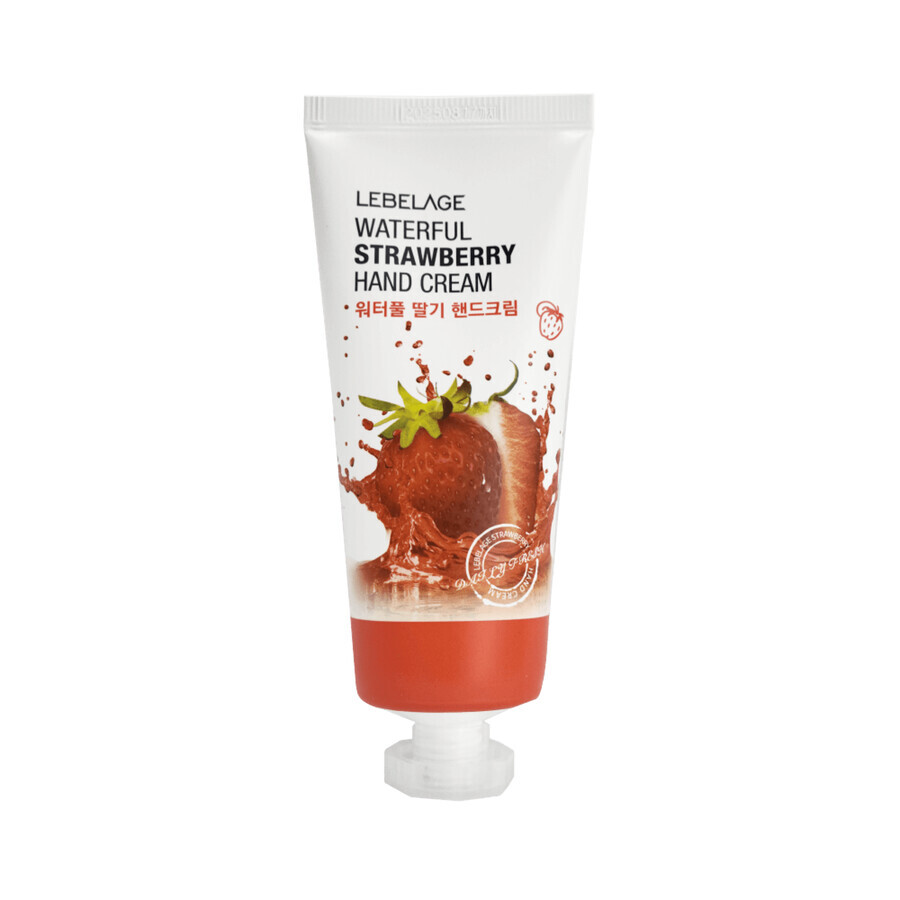 Crema de manos con extracto de fresa, 100 ml, Lebelage