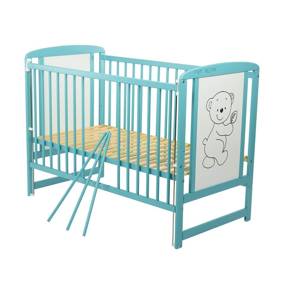 Houten kinderbed Timmi Mint, 120 x 60 cm, Baby Needs
