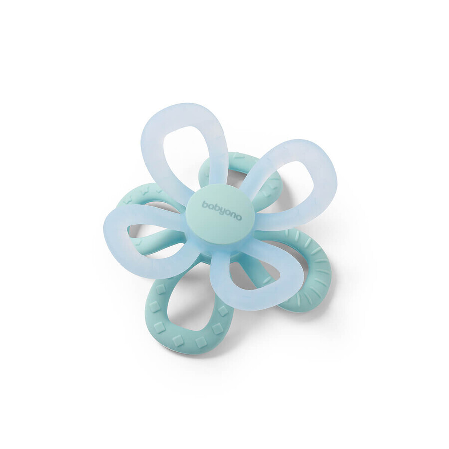 Anneau gingival fleuri, 0 mois+, Bleu, Babyono