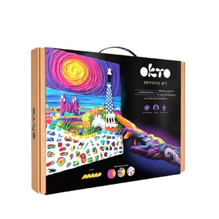 Set de pintura en arcilla ligera 3D, 30 x 40 cm, 14 años+, Park Güell Barcelona, Okto