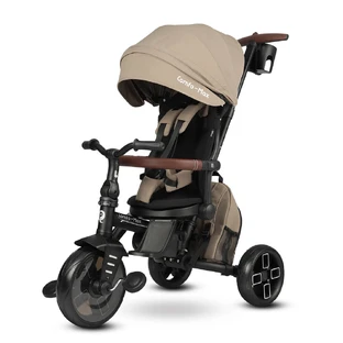 Triciclo ultraplegable 8en1 Comfo Max, 10 meses+, Beige oscuro, Qplay