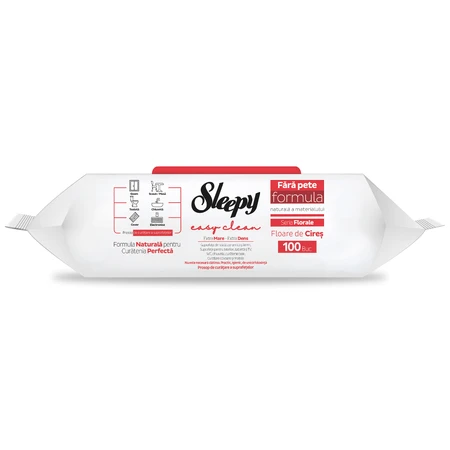 Easy Clean multipurpose wet wipes, Cherry Blossom, 100 pieces, Sleepy