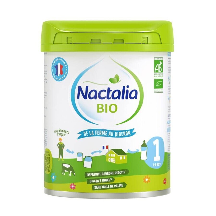 Organic formula milk powder Nactalia Bio 1, 0-6 months, 800 g, Nactalia