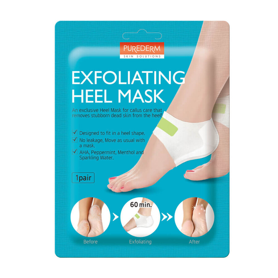 Heel Exfoliating Mask, 1 pair, Purederm