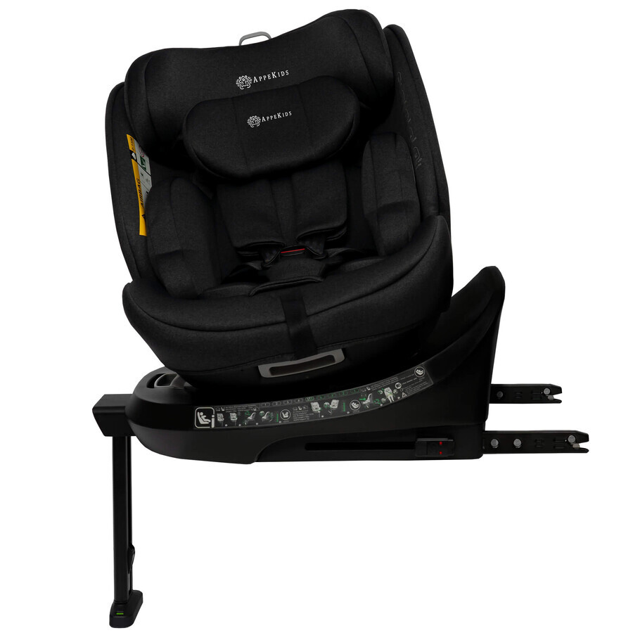 Car seat I-Size Rear-Facing 360 Pro Comfort, 40-150 cm, Black, Appekids