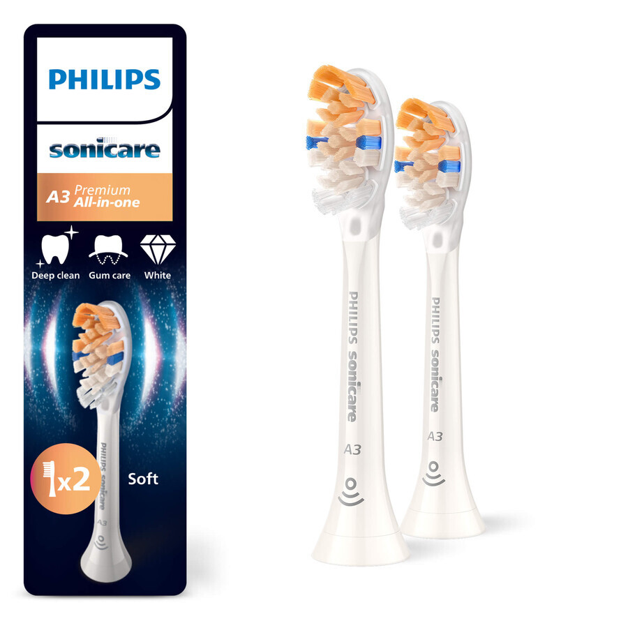Testine di ricambio per la spazzola sonica Philips Sonicare All-in-One, HX9092/87, 2 pezzi, Philips