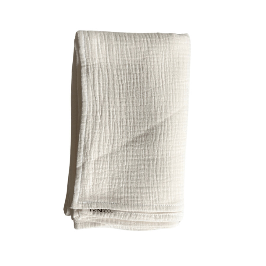 Coperta in mussola Cotton Flower Cotton Flower, 120 x 100 cm, Bianco, Twindeco