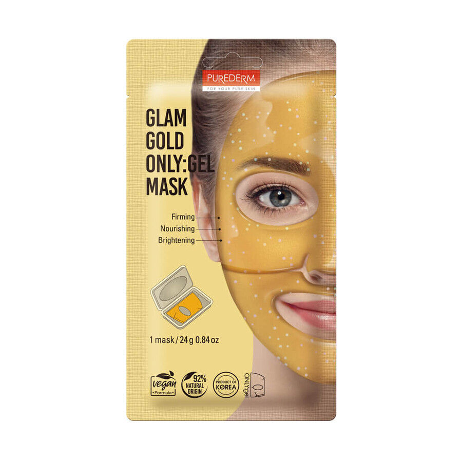 Glam Gold Face Gel Mask, Glam Gold, 1 piece, Purederm