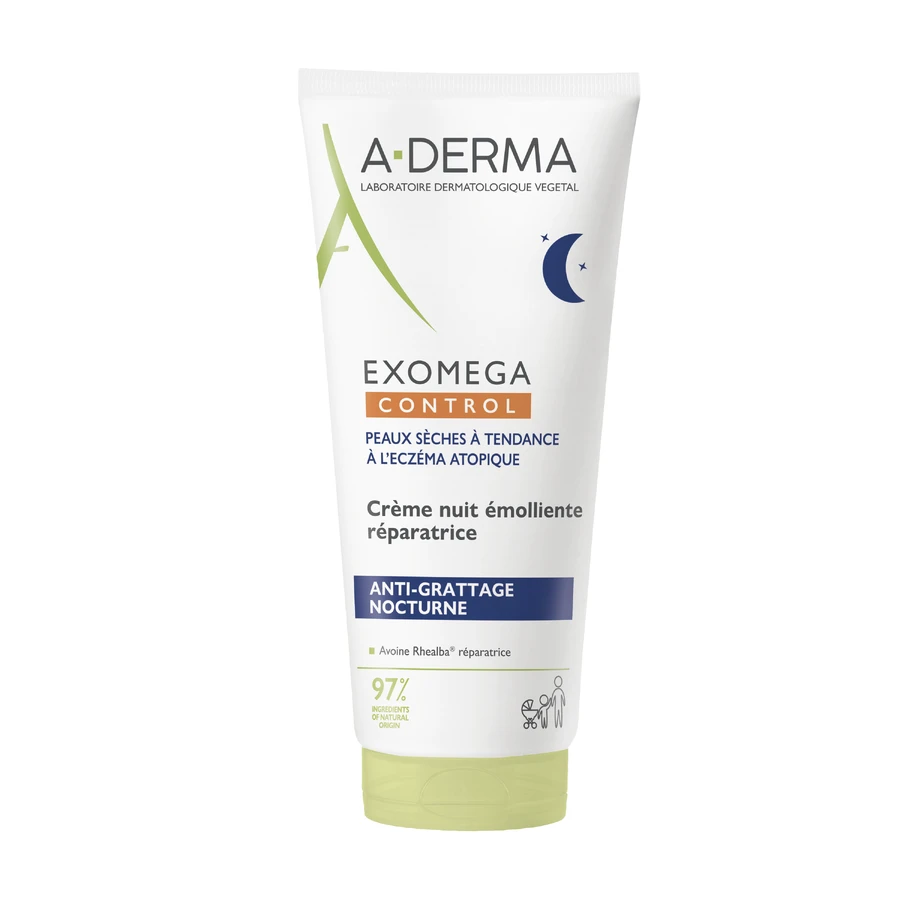 Verzachtende nachtcrème voor de droge atopische huid Exomega Contro, 200 ml, ADerma