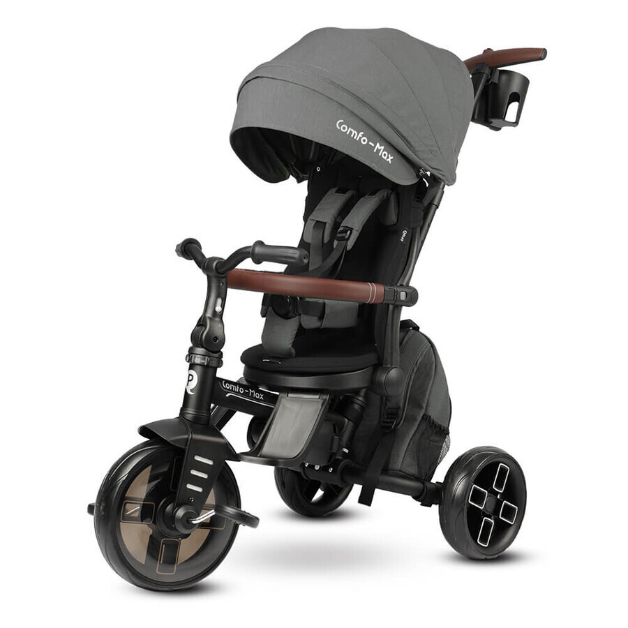 Comfo Max 8in1 ultra-foldable tricycle, 10 months+, Grey, Qplay
