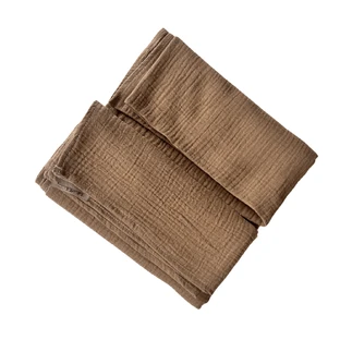 Cotton Flower muslin blanket, 120 x 100 cm, Beige, Twindeco