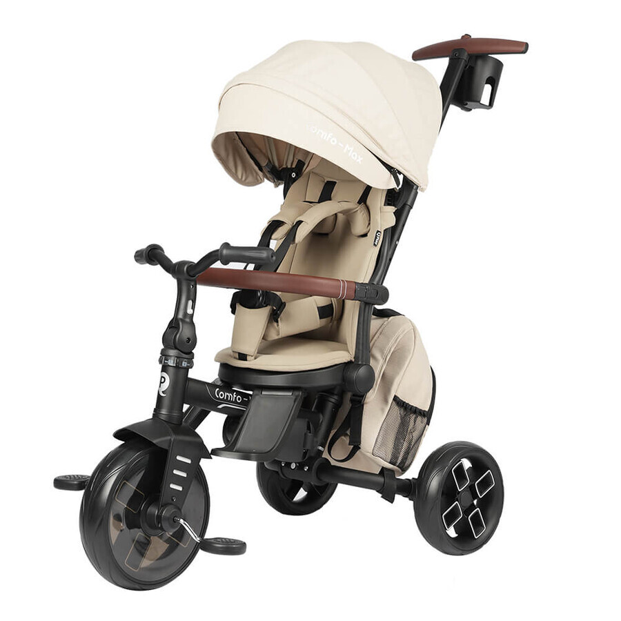 8in1 Comfo Max ultra-foldable tricycle, 10 months+, Beige, Qplay