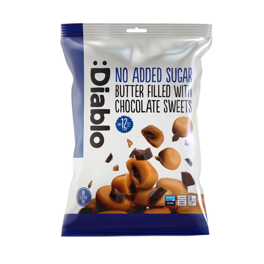 Gouttes fourrées au beurre et au chocolat, 75 g, Diablo