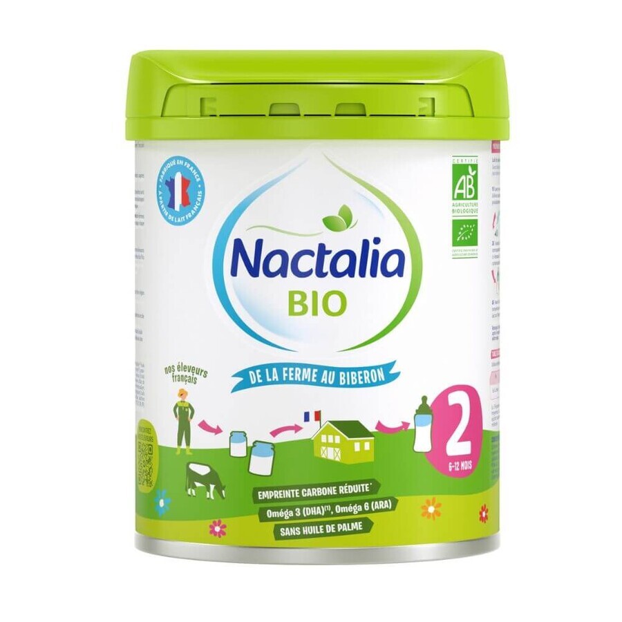 Organic formula milk powder Nactalia Bio 2, 6-12 months, 800 g, Nactalia