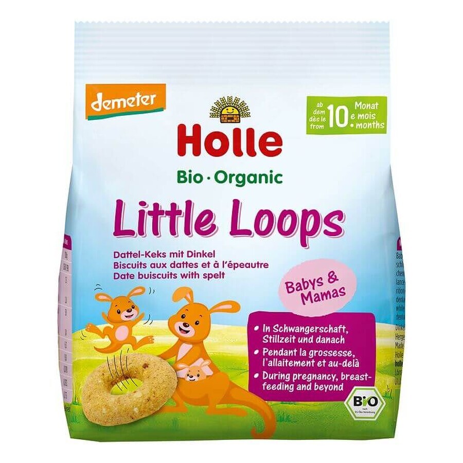 Organic spelt and dates biscuits Little Loops, 80 g, Holle
